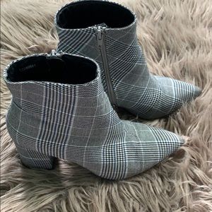Plaid ankle booties